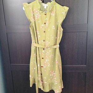 Green flower dress
